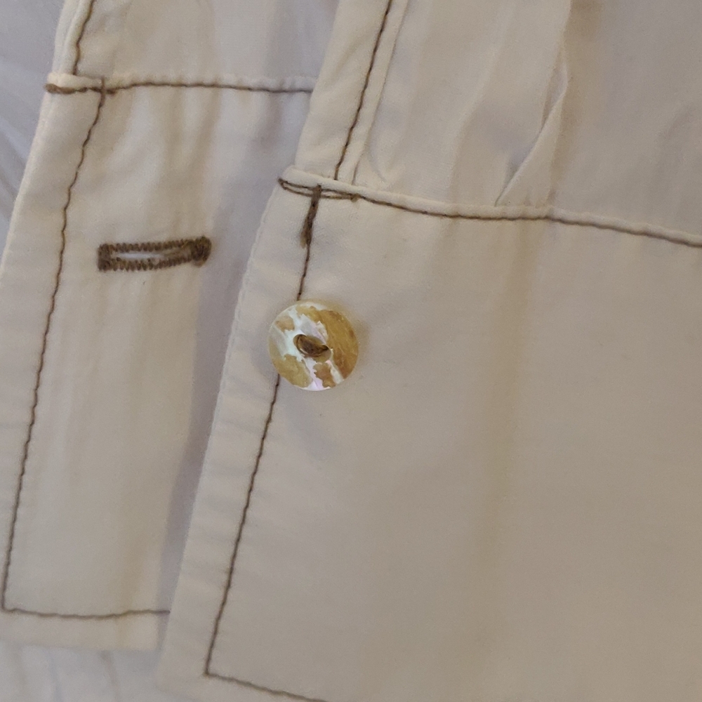 BIBA (Germany) White Formal Shirt with Floral print and beads decoration - Picture 5 of 9
